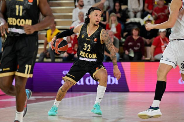 BASKET-BALL : AS Monaco VS Olimpia Milan - Turkish Airlines EuroLeague - 24 03 2026 Matthew Strazel (ASM) - Turkish Airlines EuroLeague match between AS Monaco and Olimpia Milan on March 24, 2026 at the Gaston-MÃ decin sports hall in Monaco MonacoMonaco  Copyright: xWilliamxCannarellax