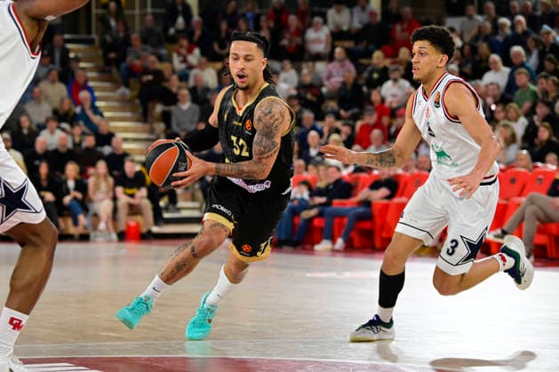 BASKET-BALL : AS Monaco VS Olimpia Milan - Turkish Airlines EuroLeague - 24 03 2026 Matthew Strazel (ASM) - Turkish Airlines EuroLeague match between AS Monaco and Olimpia Milan on March 24, 2026 at the Gaston-MÃ decin sports hall in Monaco MonacoMonaco  Copyright: xWilliamxCannarellax