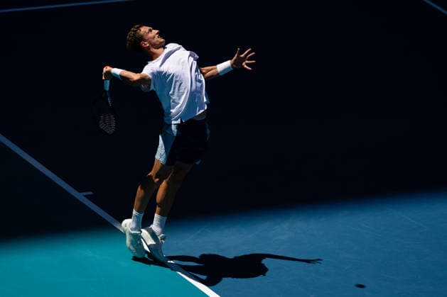 2026 Miami Open Presented By Itau - Day 8 Jiri Lehecka of Czechia serves against Taylor Fritz of the United States during their match on Day 8 of the Miami Open at Hard Rock Stadium in Miami Gardens, Florida, on March 24, 2026. Miami Gardens FL United States  Copyright: xMauricioxPaizx originalFilename:paiz-miamiope260324_npWZs.jpg