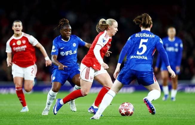 Beth Mead of Arsenal. Arsenal Women v Chelsea Women, UEFA Women s Champions League, Quarter Final, First Leg, Football, Emirates Stadium, London, UK - 24 Mar 2026London Emirates Stadium United Kingdom EDITORIAL USE ONLY No use with unauthorised audio, video, data, fixture lists, club league logos or live services. Online in-match use limited to 120 images, no video emulation. No use in betting, games or single club league player publications. Copyright: xJamesxMarsh Shutterstockx 16787096z