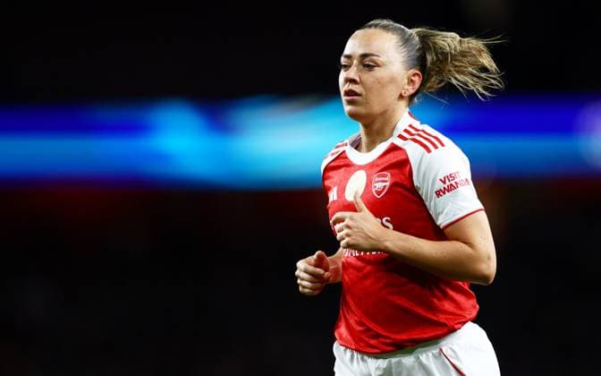 Katie McCabe of Arsenal. Arsenal Women v Chelsea Women, UEFA Women s Champions League, Quarter Final, First Leg, Football, Emirates Stadium, London, UK - 24 Mar 2026London Emirates Stadium United Kingdom EDITORIAL USE ONLY No use with unauthorised audio, video, data, fixture lists, club league logos or live services. Online in-match use limited to 120 images, no video emulation. No use in betting, games or single club league player publications. Copyright: xJamesxMarsh Shutterstockx 16787096am
