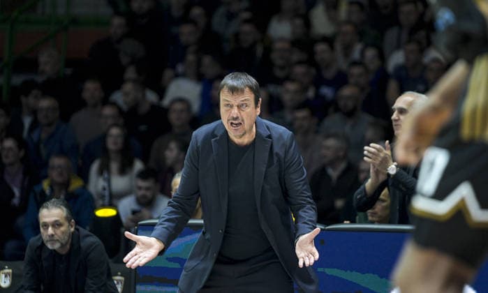 Dubai Basketball v Panathinaikos Aktor Athens - Euroleague SARAJEVO, BOSNIA AND HERZEGOVINA - MARCH 24: Ergin Ataman, Head Coach of Panathinaikos AKTOR Athens reacts during the EuroLeague match between Dubai Basketball and Panathinaikos Aktor Athens at Zetra Arena on March 24, 2026 in Sarajevo, Bosnia and Herzegovina. Samir Jordamovic Anadolu Sarajevo Bosnia and Herzegovina. Editorial use only. Please get in touch for any other usage.  Copyright: x2026xAnadoluxSamirxJordamovicx