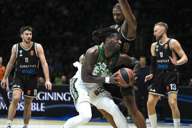 Dubai Basketball v Panathinaikos Aktor Athens - Euroleague SARAJEVO, BOSNIA AND HERZEGOVINA - MARCH 24: Mathias Lessort (26) of Panathinaikos AKTOR Athens in action during the EuroLeague match between Dubai Basketball and Panathinaikos Aktor Athens at Zetra Arena on March 24, 2026 in Sarajevo, Bosnia and Herzegovina. Samir Jordamovic Anadolu Sarajevo Bosnia and Herzegovina. Editorial use only. Please get in touch for any other usage.  Copyright: x2026xAnadoluxSamirxJordamovicx