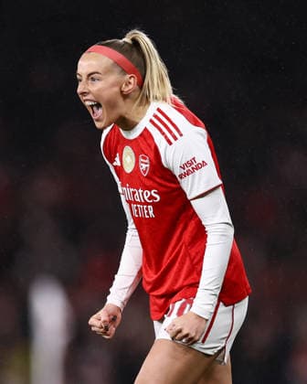 Arsenal v Chelsea Women 24 March 2026, London - UEFA Women s Champions League - Quarter Final - First Leg - Arsenal v Chelsea - Chloe Kelly of Arsenal celebrates their second goal - Photo: Jacques Feeney Offside. London UK Copyright: xJacquesxFeeneyx xOffsidexOffside