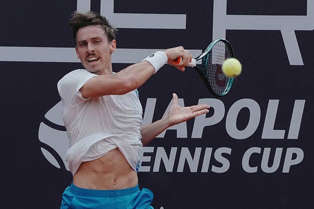 NAPOLI 24-03-2026 ATP, Tennis Herren CHALLENGER 125 -GUERRI NAPOLI TENNIS CUP 2026 Encounter Stan Wawrinka , Matteo Martineau in the photo:Matteo Martineau, Tennis Club Napoli. Copyright: xFOTOAGENZIAx