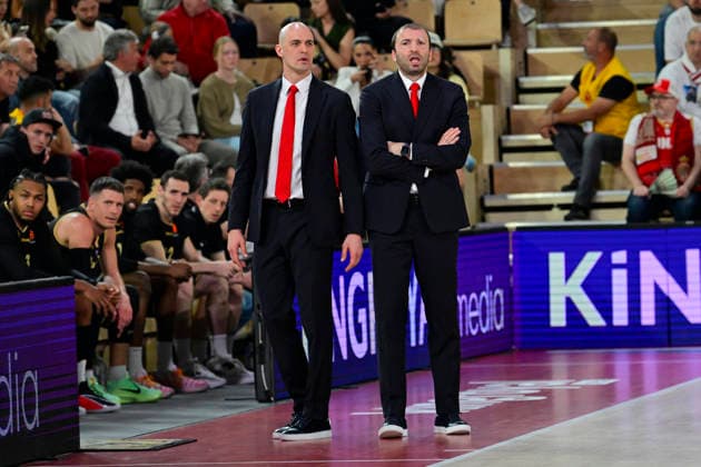 BASKET-BALL : AS Monaco VS Olimpia Milan - Turkish Airlines EuroLeague - 24 03 2026 Manuchar Markoishvili and Serhiy Hladyr - Turkish Airlines EuroLeague match between AS Monaco and Olimpia Milan on March 24, 2026 at the Gaston-MÃ decin sports hall in Monaco MonacoMonaco  Copyright: xWilliamxCannarellax