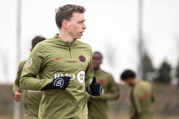 Fußball, Nationalteam Kanada, Training March 24, 2026, Toronto, Ontario, CANADA: CanadaöÄÃ s defender Alistair Johnston in action during a training session at the BMO Training Ground in preparation for matches against Iceland and Tunisia, March 24, 2026. Canada News - March 24, 2026  - ZUMAc35_ 20260324_zaf_c35_152 Copyright: xEduardoxLimax