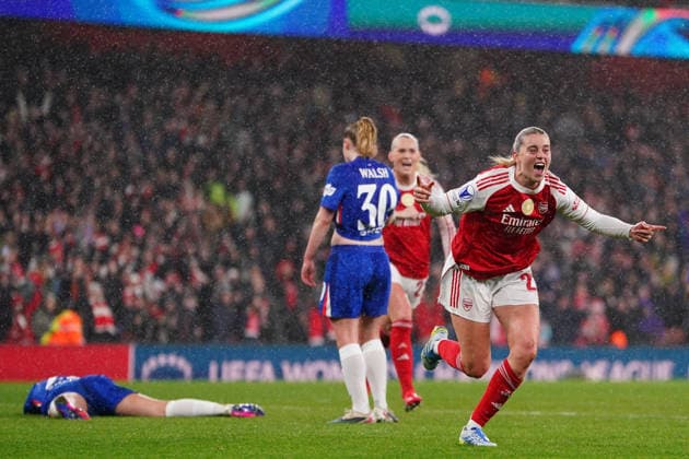 UEFA Women s Champions League Quarter-finals Arsenal v Chelsea Alessia Russo of Arsenal celebrates goal during the UEFA Women s Champions League Quarter-finals match Arsenal vs Chelsea at Arsenal Stadium, London, United Kingdom on 24 March 2026 (Photo by Harvey Murphy News Images) Copyright: xHarveyxMurphy NewsxImagesx