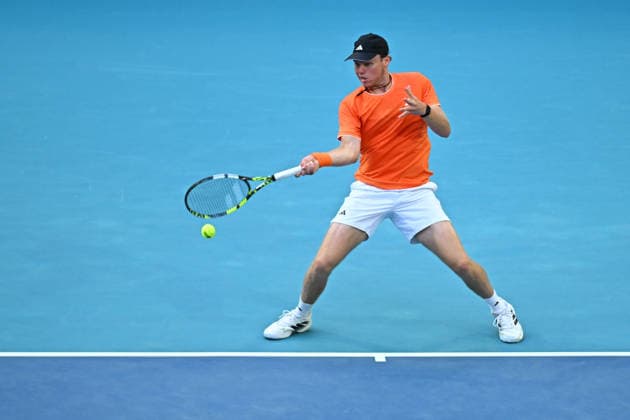Itau Miami Tennis Open - Alex Michelsen Alex Michelsen (USA) during his fourth round match at the Itau Miami Tennis Open in Miami , USA, on March 24, 2026. Photo by Corinne Dubreuil ABACAPRESS.COM Miami United States  Copyright: xDubreuilxCorinne ABACAx