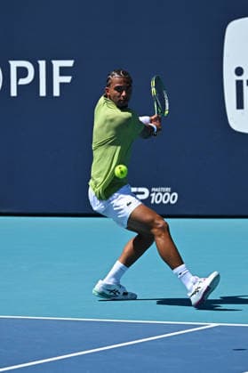 Itau Miami Tennis Open - Arthur Fils Arthur Fils (FRA) during his fourth round match at the Itau Miami Tennis Open in Miami , USA, on March 24, 2026. Photo by Corinne Dubreuil ABACAPRESS.COM Miami United States  Copyright: xDubreuilxCorinne ABACAx