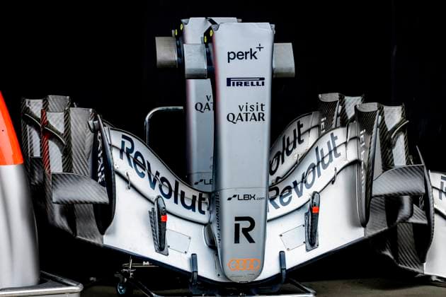 SUZUKA - The nose of Formula 1 driver Gabriel Bortoleto s car or Audi Revolut F1 Team during the Formula 1 Japan Suzuka at the Suzuka Formula 1 circuit on March 25, 2025 in Suzuka, Japan. (Photo by DeFodi Images) -