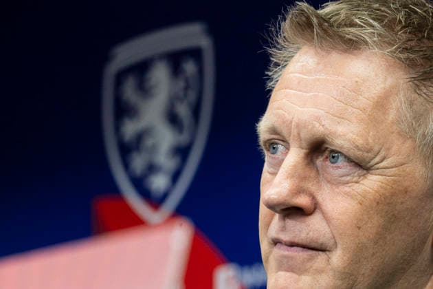 Heimir Hallgrimsson, head coach of Ireland, at a press conference, PK, Pressekonferenz within media programme before the match Czech Republic vs Ireland, semi-final of the European play-off for qualification to the football World Cup, in Prague, Czech Republic, on March 25, 2026. (CTKxPhoto MichalxKamaryt) CTKPhotoP2026032502923  CTKPhotoP2026032502923