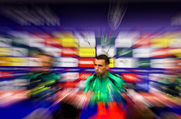 Republic of Ireland press conference, PK, Pressekonferenz Fortune Arena, Prague, Czech Republic 25 3 2026 Seamus Coleman Seamus Coleman 25 3 2026  Copyright: x INPHO BenxBradyx BB2_0727