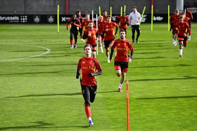 Belgian Red Devils - pre-World Cup 2026 training camp - training 25 03 2026 TUBIZE, BELGIUM - MARCH 25 : De Cuyper Maxim defender of Belgium pictured during a training session at the training grounds of the Royal Belgian Football Association, in preparation to a mini-camp that will take place in the United States. There, the Belgian Red Devils, will play friendly games against the United States of America and Mexico as part of a pre-World Cup 2026 training camp on March 25, 2026 in Tubize, Belgium, 25 03 2026 Tubize Belgium  Copyright: xJanxDexMeuleneirx