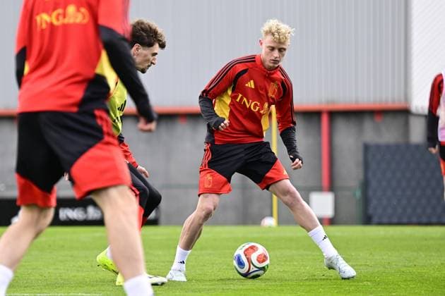 Belgian Red Devils - pre-World Cup 2026 training camp - training 25 03 2026 TUBIZE, BELGIUM - MARCH 25 : Seys Joaquin defender of Belgium pictured during a training session at the training grounds of the Royal Belgian Football Association, in preparation to a mini-camp that will take place in the United States. There, the Belgian Red Devils, will play friendly games against the United States of America and Mexico as part of a pre-World Cup 2026 training camp on March 25, 2026 in Tubize, Belgium, 25 03 2026 Tubize Belgium  Copyright: xJanxDexMeuleneirx