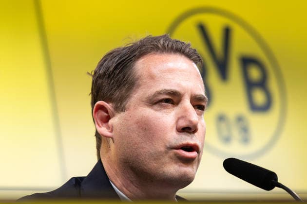 25.03.2026, Fussball, Pressekonferenz, Vorstellung des neuen Sportdirektors Ole Book (Borussia Dortmund). Geschäftsführer Lars Ricken (Borussia Dortmund) spricht. Dortmund Signal Iduna Park NRW Deutschland xRHR-FOTO DEx