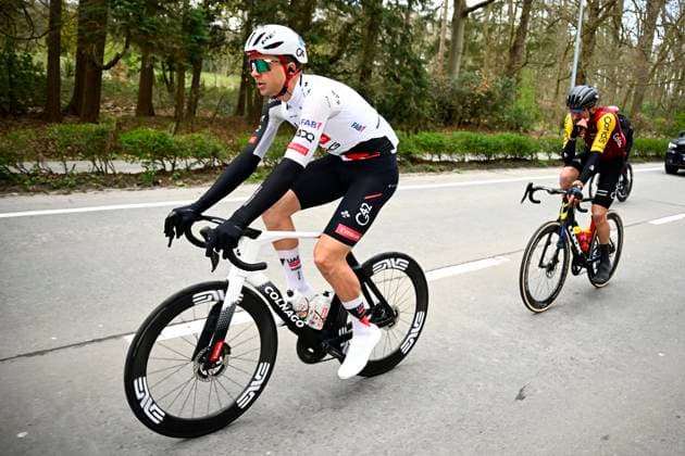 Tour of Bruges 2026 Cycling Race BRUGGE, BELGIUM - MARCH 25 : Vermeersch Florian (BEL) of UAE Team Emirates - XRG during the 50th edition of Tour of Bruges an UCI World Tour 1.UWT one day cycling road race for Men Elite of 202.9 km with start in Brugge and finish in Brugge on March 25, 2026 in Brugge, Belgium, 25 03 2026 ( Motordriver Kenny Verfaillie - Brugge Belgium  Copyright: xTomasxSiskx