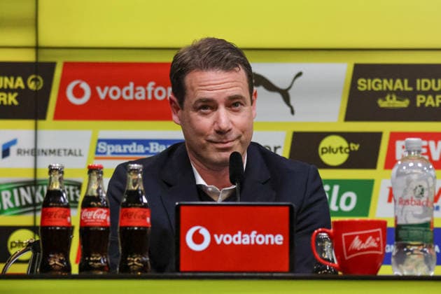 Dortmund, Deutschland: 25. März 2026 - Pressekonferenz - Vorstellung des neuen BVB Sportdirektors Ole Book Im Bild: Geschäftsführer Lars Ricken (BVB) bei der Pressekonferenz zur Vorstellung des neuen Sportdirektors DFB regulations prohibit any use of photographs as image sequences and or quasi-photo