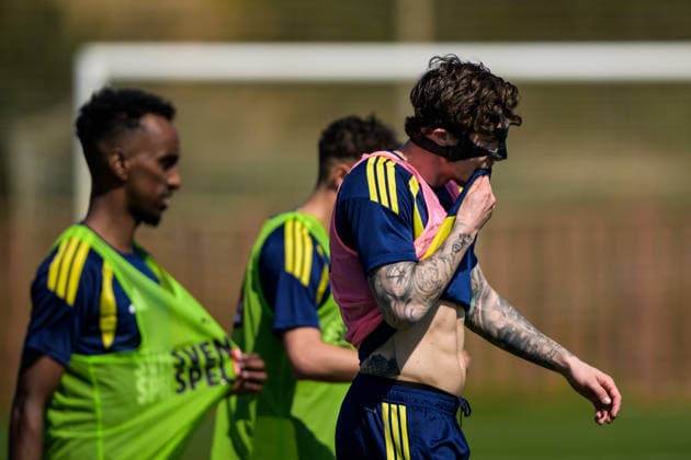 260325 Victor Nilsson Lindelöf of the Swedish national football team during a training session on March 25, 2026 in Valencia. Photo: Joel Marklund BILDBYRAN kod JM JM0806 bbeng fotboll football soccer fotball vm-kval FIFA World Cup, WM, Weltmeisterschaft, Fussball qualifier qualifier träning practice training sverige sweden sverige a Copyright: JOELxMARKLUND BB260325JM045