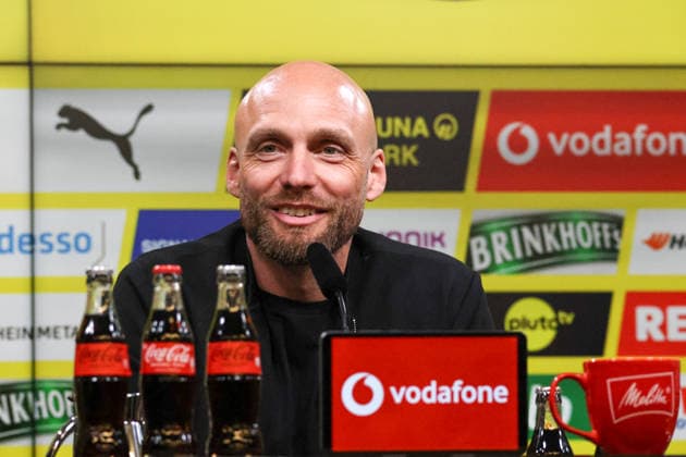 Dortmund, Deutschland: 25. März 2026 - Pressekonferenz - Vorstellung des neuen BVB Sportdirektors Ole Book Im Bild: Der neue BVB Sportdirektor Ole Book (BVB) bei der Pressekonferenz für seine Vorstellung DFB regulations prohibit any use of photographs as image sequences and or quasi-photo