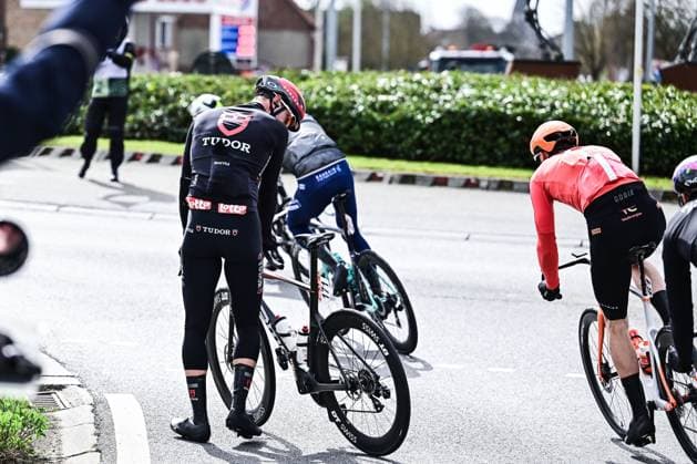 Swiss Fabian Lienhard of Tudor Pro Cycling Team crashed during the Ronde van Brugge men s elite one-day cycling race, 202,9 km from and to Brugge on Wednesday 25 March 2026. MAARTENxSTRAETEMANS  x168837565x