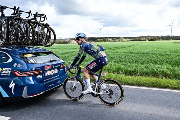 Belgian Dries Van Gestel of Soudal Quick-Step pictured in action during the Ronde van Brugge men s elite one-day cycling race, 202,9 km from and to Brugge on Wednesday 25 March 2026. MAARTENxSTRAETEMANS  x168837841x