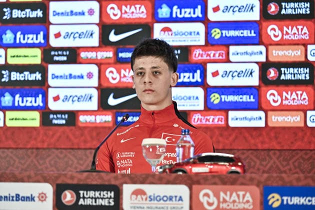 Ahead of Turkiye v Romania - FIFA World Cup, WM, Weltmeisterschaft, Fussball European Qualifiers ISTANBUL, TURKIYE - MARCH 25: Arda Guler of Turkiye speaks during a press conference, PK, Pressekonferenz ahead of the 2026 FIFA World Cup European Qualifiers playoff round against Romania at Hasan Dogan National Teams Training and Education Facilities in Istanbul, Turkiye on March 25, 2026. Muhammed Enes Yildirim Anadolu Istanbul Turkey. Editorial use only. Please get in touch for any other usage.  Copyright: x2026xAnadoluxMuhammedxEnesxYildirimx