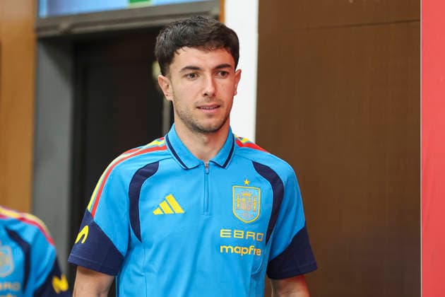 March 25, 2026, Las Rozas, Madrid, Spain: Martin Zubimendi attends a press conference, PK, Pressekonferenz due to the sponsorship agreement between the Spain national soccer team and Movistar ahead of the International Friendly, Länderspiel, Nationalmannschaft match against Serbia, at Ciudad del Futbol on March 25, 2026, in Las Rozas, Madrid, Spain. Las Rozas Spain - ZUMAa181 20260325_zaa_a181_029 Copyright: xIrinaxR.xHipolitox