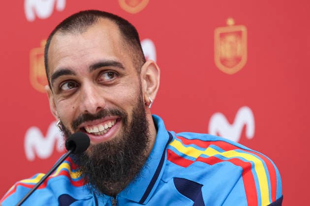 March 25, 2026, Las Rozas, Madrid, Spain: Borja Iglesias attends a press conference, PK, Pressekonferenz due to the sponsorship agreement between the Spain national soccer team and Movistar ahead of the International Friendly, Länderspiel, Nationalmannschaft match against Serbia, at Ciudad del Futbol on March 25, 2026, in Las Rozas, Madrid, Spain. Las Rozas Spain - ZUMAa181 20260325_zaa_a181_037 Copyright: xIrinaxR.xHipolitox