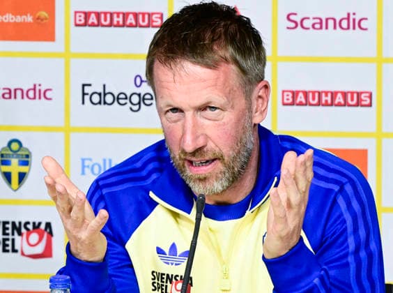 VALENCIA, SPAIN 20260325 Sweden s national team, Nationalteam captain Graham Potter during today s press conference, PK, Pressekonferenz at Estadi Ciutat de Valencia ahead of Thursday s World Cup qualifying playoff against Ukraine. VALENCIA SPAIN x10030x