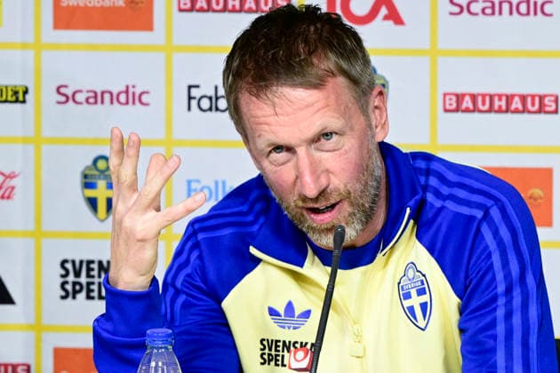 Sport Bilder des Tages VALENCIA, SPAIN 20260325 Sweden s national team, Nationalteam captain Graham Potter during today s press conference, PK, Pressekonferenz at Estadi Ciutat de Valencia ahead of Thursday s World Cup qualifying playoff against Ukraine. VALENCIA SPAIN x10030x