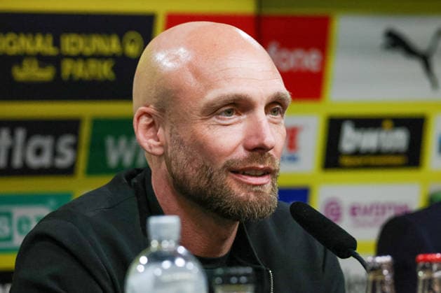 Dortmund, Deutschland: 25. März 2026 - Pressekonferenz - Vorstellung des neuen BVB Sportdirektors Ole Book Im Bild: Der neue BVB Sportdirektor Ole Book (BVB bei der Pressekonferenz DFB regulations prohibit any use of photographs as image sequences and or quasi-photo