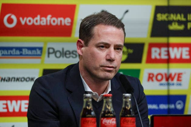 Dortmund, Deutschland: 25. März 2026 - Pressekonferenz - Vorstellung des neuen BVB Sportdirektors Ole Book Im Bild: Geschäftsführer Lars Ricken (BVB) bei der Pressekonferenz zur Vorstellung des neuen Sportdirektors
