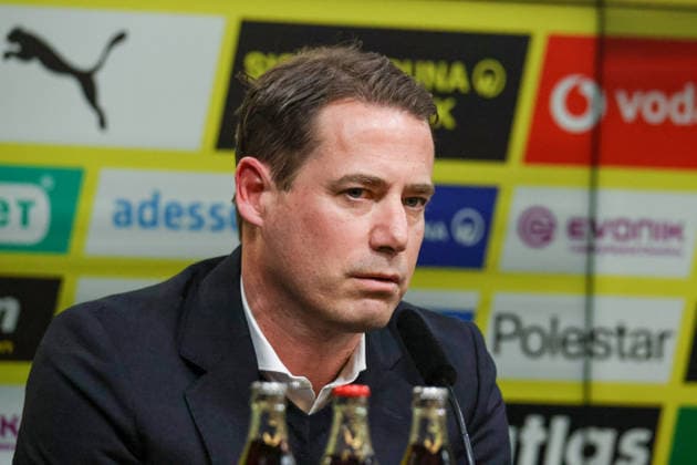 Dortmund, Deutschland: 25. März 2026 - Pressekonferenz - Vorstellung des neuen BVB Sportdirektors Ole Book Im Bild: Geschäftsführer Lars Ricken (BVB) bei der Pressekonferenz zur Vorstellung des neuen Sportdirektors DFB regulations prohibit any use of photographs as image sequences and or quasi-photo