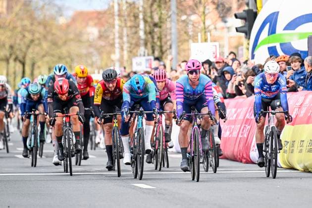 Tour of Bruges 2026 Cycling Race BRUGGE, BELGIUM - MARCH 25 : Groenewegen Dylan (NED) of Unibet Rose Rockets celebrating his victory during the 50th edition of Tour of Bruges an UCI World Tour 1.UWT one day cycling road race for Men Elite of 202.9 km with start in Brugge and finish in Brugge on March 25, 2026 in Brugge, Belgium, 25 03 2026 ( Motordriver Kenny Verfaillie - Brugge Belgium  Copyright: xTomasxSiskx