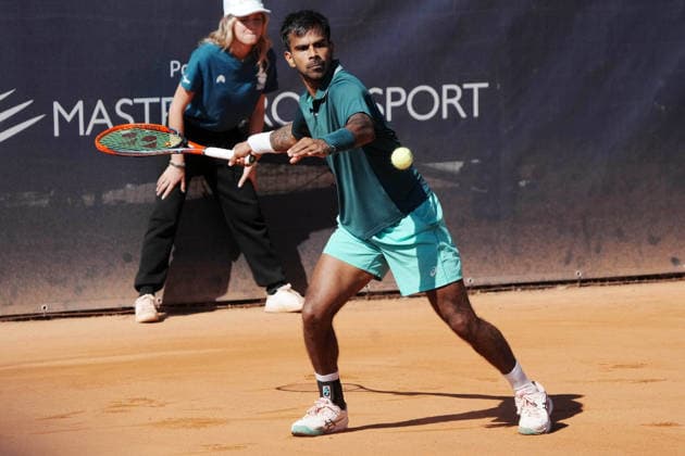NAPOLI 24-03-2026 ATP, Tennis Herren CHALLENGER 125 -GUERRI NAPOLI TENNIS CUP 2026 Encounter Sumit Nagal (IND) VS Federico Bondioli (Ita) in the photo:Sumit Nagal Tennis Club Napoli. Copyright: xFOTOAGENZIAx