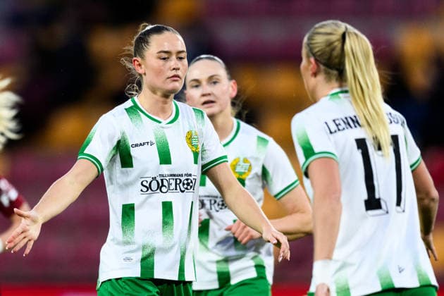 260325 Svea Rehnberg of Hammarby during the UEFA Women s Europa Cup semi final between Sparta Prague and Hammarby on March 25, 2026 in Prague. Photo: Vlastimil Vacek BILDBYRAN kod XY XY0108 fotboll football soccer fotball europa cup sparta prague hammarby uefa womens europa cup dam bbeng Copyright: VLASTIMILxVACEK BB260325ZB007