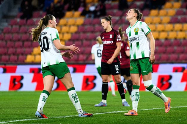 260325 Svea Rehnberg of Hammarby looks dejected during the UEFA Women s Europa Cup semi final between Sparta Prague and Hammarby on March 25, 2026 in Prague. Photo: Vlastimil Vacek BILDBYRAN kod XY XY0108 fotboll football soccer fotball europa cup sparta prague hammarby uefa womens europa cup dam bbeng depp Copyright: VLASTIMILxVACEK BB260325ZP009