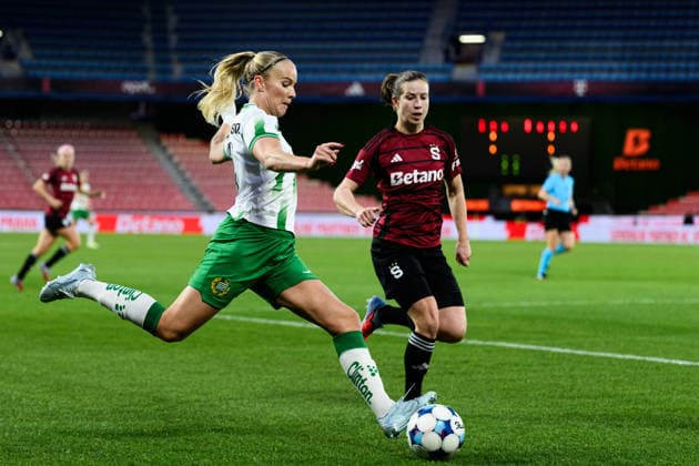 260325 Stina Lennartsson of Hammarby during the UEFA Women s Europa Cup semi final between Sparta Prague and Hammarby on March 25, 2026 in Prague. Photo: Vlastimil Vacek BILDBYRAN kod XY XY0108 fotboll football soccer fotball europa cup sparta prague hammarby uefa womens europa cup dam bbeng Copyright: VLASTIMILxVACEK BB260325ZR009