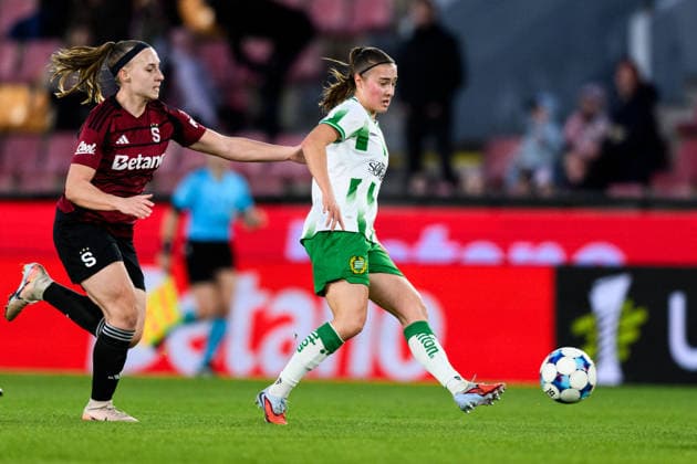 260325 Vilma Emilia Koivisto of Hammarby during the UEFA Women s Europa Cup semi final between Sparta Prague and Hammarby on March 25, 2026 in Prague. Photo: Vlastimil Vacek BILDBYRAN kod XY XY0108 fotboll football soccer fotball europa cup sparta prague hammarby uefa womens europa cup dam bbeng Copyright: VLASTIMILxVACEK BB260325ZV009