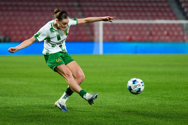 260325 Sofia Reidy of Hammarby during the UEFA Women s Europa Cup semi final between Sparta Prague and Hammarby on March 25, 2026 in Prague. Photo: Vlastimil Vacek BILDBYRAN kod XY XY0108 fotboll football soccer fotball europa cup sparta prague hammarby uefa womens europa cup dam bbeng Copyright: VLASTIMILxVACEK BB260325ZB011
