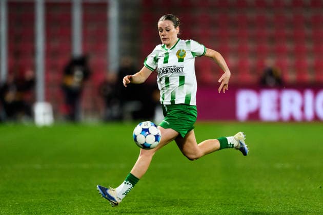 260325 Sofia Reidy of Hammarby during the UEFA Women s Europa Cup semi final between Sparta Prague and Hammarby on March 25, 2026 in Prague. Photo: Vlastimil Vacek BILDBYRAN kod XY XY0108 fotboll football soccer fotball europa cup sparta prague hammarby uefa womens europa cup dam bbeng Copyright: VLASTIMILxVACEK BB260325ZB014