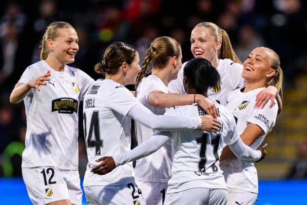 260325 Alva Selerud of Häcken celebrates scoring 0-1 during the UEFA Women s Europa Cup semifinal between Eintracht Frankfurt and Häcken on March 25, 2026 in Frankfurt. Photo: Mathias Bergeld BILDBYRAN kod MB MB1357 fotboll football soccer fotball europa cup eintracht frankfurt häcken uefa womens europa cup dam bbeng semifinal jubel Copyright: MATHIASxBERGELD BB260325MB029