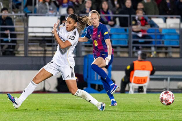 Real Madrid CF v FC Barcelona, Barca - UEFA Women s Champions League 2025 26 UEFA Women s Champions League 2025 26 First match between Real Madrid C.F. and FC Barcelona at Estadio Alfredo Di Stefano on March 25, 2026 in Madrid, Spain. Valdebebas Estadio Alfredo Di Stefano Madrid Madrid Madrid Spain Copyright: xALEJANDROxMATIASx