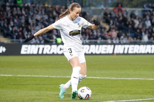 Frankfurt, Deutschland 25. März 2026: UEFA Womens Europa Cup - 2025 2026 - Halbfinale - Eintracht Frankfurt gegen BK Häcken Im Bild: Aivi Luik (BK) Stadion am Bretanobad Hessen Copyright: xFotostandx xvanxderxVeldenx