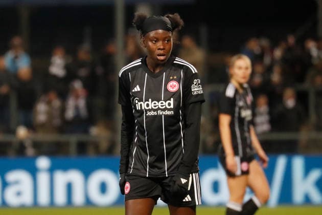 Frankfurt, Deutschland 25. März 2026: UEFA Womens Europa Cup - 2025 2026 - Halbfinale - Eintracht Frankfurt gegen BK Häcken Im Bild: Nicole Anyomi (SGE) Stadion am Bretanobad Hessen Copyright: xFotostandx xvanxderxVeldenx
