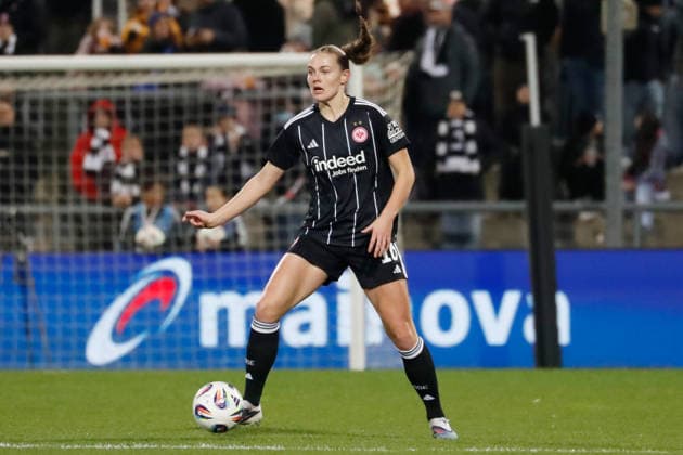 Frankfurt, Deutschland 25. März 2026: UEFA Womens Europa Cup - 2025 2026 - Halbfinale - Eintracht Frankfurt gegen BK Häcken Im Bild: Marthine Ostenstad (SGE) Stadion am Bretanobad Hessen Copyright: xFotostandx xvanxderxVeldenx