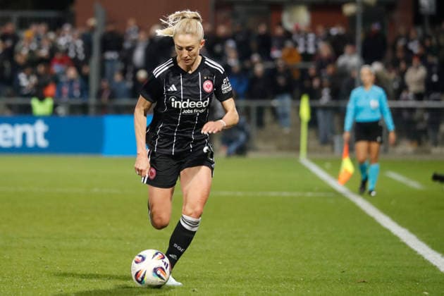 Frankfurt, Deutschland 25. März 2026: UEFA Womens Europa Cup - 2025 2026 - Halbfinale - Eintracht Frankfurt gegen BK Häcken Im Bild: Rebecka Blomqvist (SGE) Stadion am Bretanobad Hessen Copyright: xFotostandx xvanxderxVeldenx
