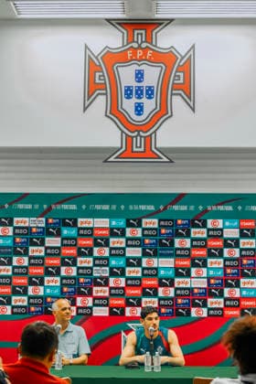 PORTUGAL national team, Nationalteam press conference, PK, Pressekonferenz PORTUGAL NATIONAL TEAM PRESS CONFERENCE 25032026 CANCUN, QUINTANA ROO. Photo of spanish Roberto Martinez, coach of the Portugal National Soccer team and Goncalo Guedes, during a press conference at Cancun, Quintana Roo, Mexico prior to their friendly game against Mexico in the reopening of the Estadio Azteca of Mexico City. Foto del espanol Roberto Martinez, entrenador de la Seleccion Nacional de Portugal y Goncalo Guedes, durante conferencia de prensa en Cancun, Quintana Roo, Mexico previa a la reinauguracion del Estadio Azteca de la Ciudad de Mexico. PHOTO BY IMAGENSHOP CANCUN QUINTANA ROO MEXICO Copyright: xMIKIOxWATANABEx