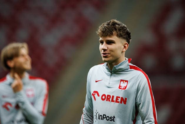 Oskar Pietuszewski seen during Official press conference, PK, Pressekonferenz and training of Polish National football team before World Cup 2026 play off semifinal game against Albania (Maciej Rogowski Ball Raw Images) Warsaw PGE Narodowy Poland Copyright: xMaciejxRogowskix maciejrogowski_trainingpoland_25032026-005
